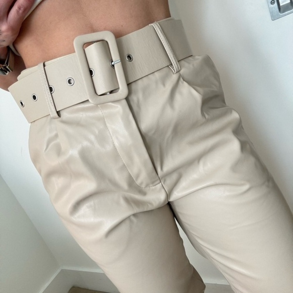 No real leather pants with belt
